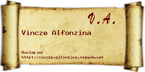 Vincze Alfonzina névjegykártya